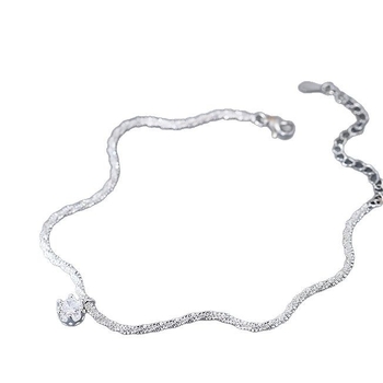 Ženski anklet na gležanj sa srcolikim oblikom, bakar s pozlaćenim premazom, s umjetnim kamenjem u zlatnom premazu, japansko-korejski stil