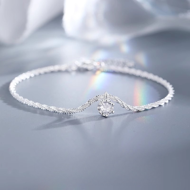 Ženski anklet na gležanj sa srcolikim oblikom, bakar s pozlaćenim premazom, s umjetnim kamenjem u zlatnom premazu, japansko-korejski stil