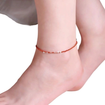 Anklet od prirodnog južnog crvenog ahata, geometrijski dizajn, unisex stil, proljetno izdanje 2025.