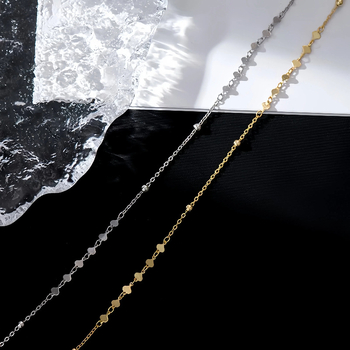 Глезенна гривна с форма на сърце, S925 със златно покритие 16K, прост стил, марка Hongmei