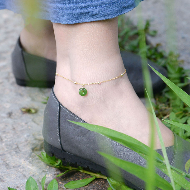 Anklet od Hetian jadea, stil National Wind, DIY prilagodba, Yijia Crystal