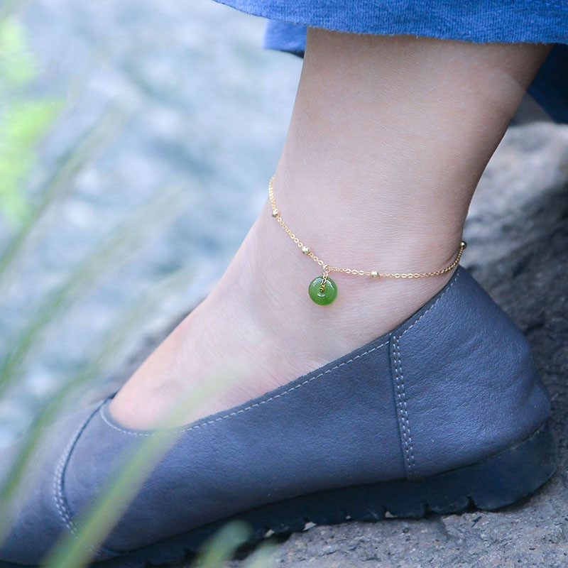 Anklet od Hetian jadea, stil National Wind, DIY prilagodba, Yijia Crystal