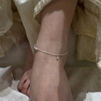 Brățară gleznă din argint S925, design geometric, stil simplu, lansare vară 2025