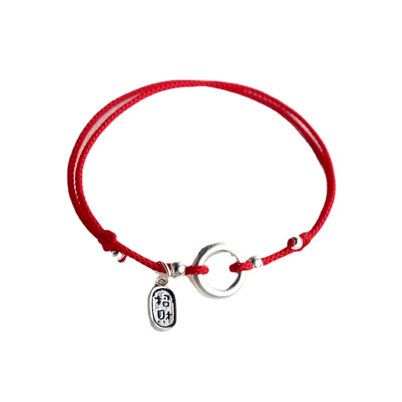 Srebrni anklet za gležanj, ručno pleten, geometrijski dizajn, nacionalni stil, ženski nakit za stopala