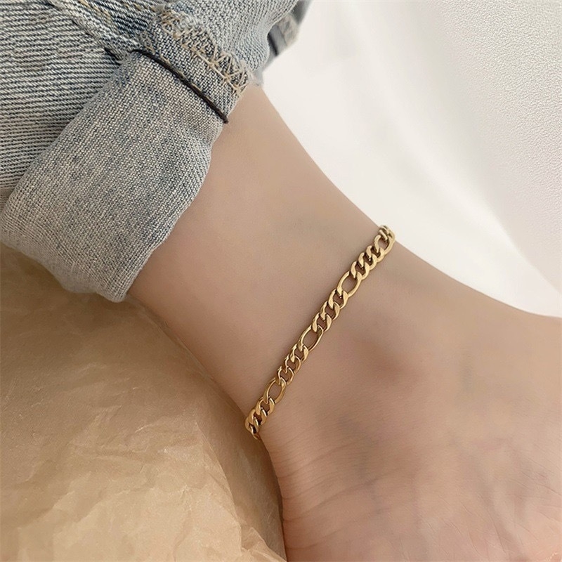 Ankleta od titan čelika, jednostavan ženski dizajn, običan lanac, bez ugradnje, ljeto 2024