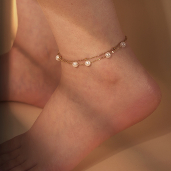 Ženska gležnja narukvica od nehrđajućeg čelika, geometrijski oblik, minimalistički stil, branda Dingqi jewelry.