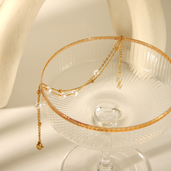 Ženska gležnja narukvica od nehrđajućeg čelika, geometrijski oblik, minimalistički stil, branda Dingqi jewelry.