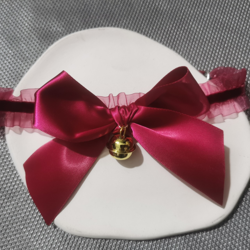 Boka karkötő masnival, vintage stílus, textil anyag, női kiegészítő, tavasz 2025