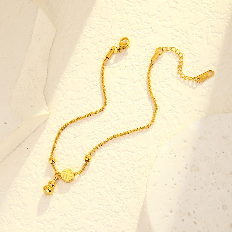 Ženski anklet od titan čelika, geometrijski dizajn, otporan na izbleđivanje, elegantan luksuzni stil