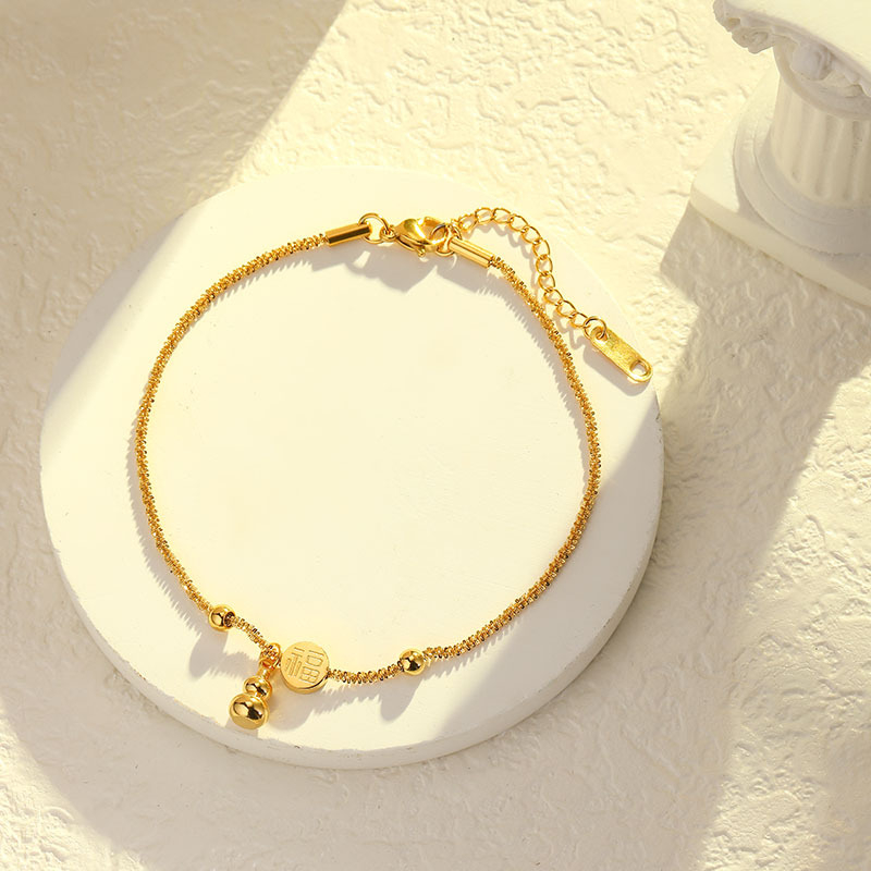 Ženski anklet od titan čelika, geometrijski dizajn, otporan na izbleđivanje, elegantan luksuzni stil