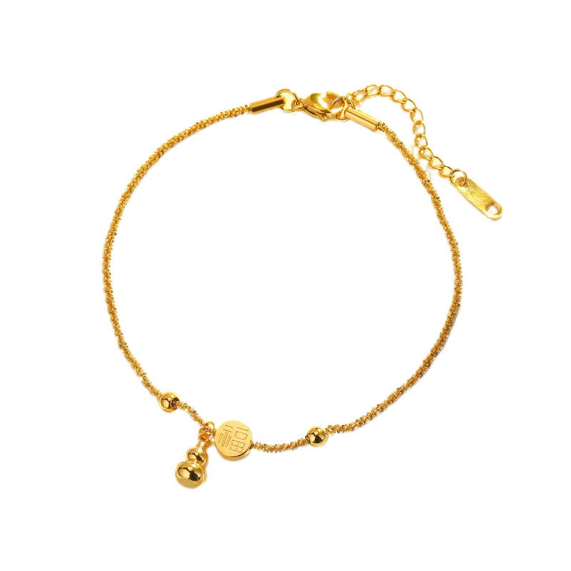Ženski anklet od titan čelika, geometrijski dizajn, otporan na izbleđivanje, elegantan luksuzni stil