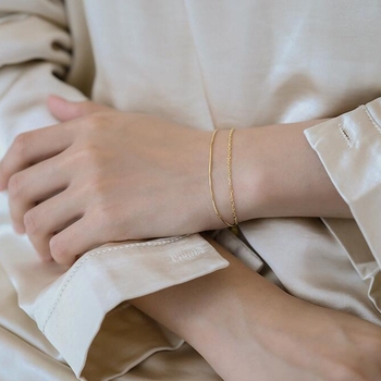 Anklet od titanijskog čelika, koreanskog stila, višeslojni dizajn, motiv srca, mogućnost prilagodbe