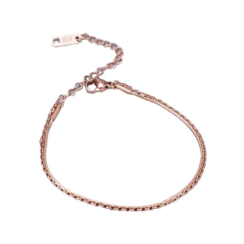 Anklet od titanijskog čelika, koreanskog stila, višeslojni dizajn, motiv srca, mogućnost prilagodbe