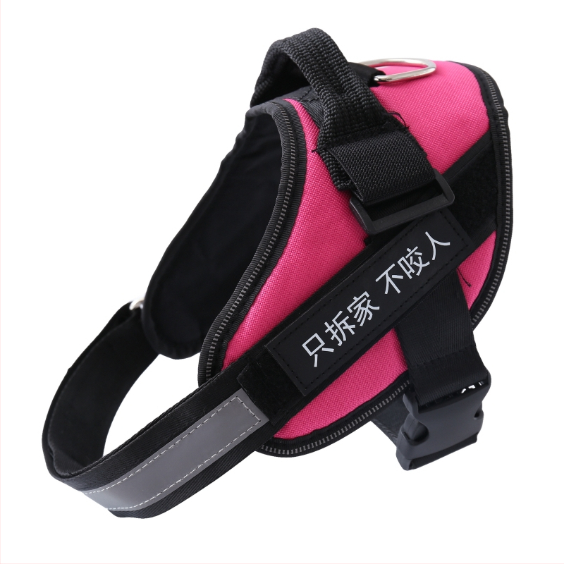 Kutyahám és póráz Oxford anyagból – mellkasi heveder, fényvisszaverő szalag, K9 sétahám stílus