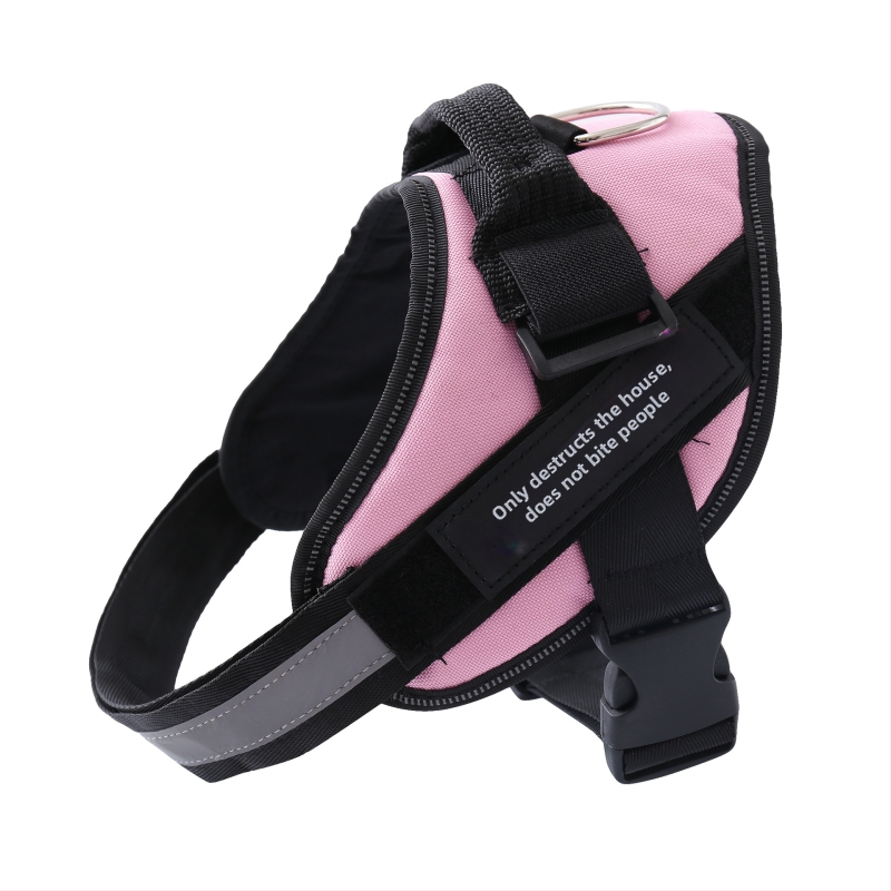 Kutyahám és póráz Oxford anyagból – mellkasi heveder, fényvisszaverő szalag, K9 sétahám stílus