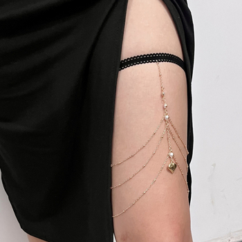 Ženski anklet od legure, srcolik dizajn, bez kamenčića