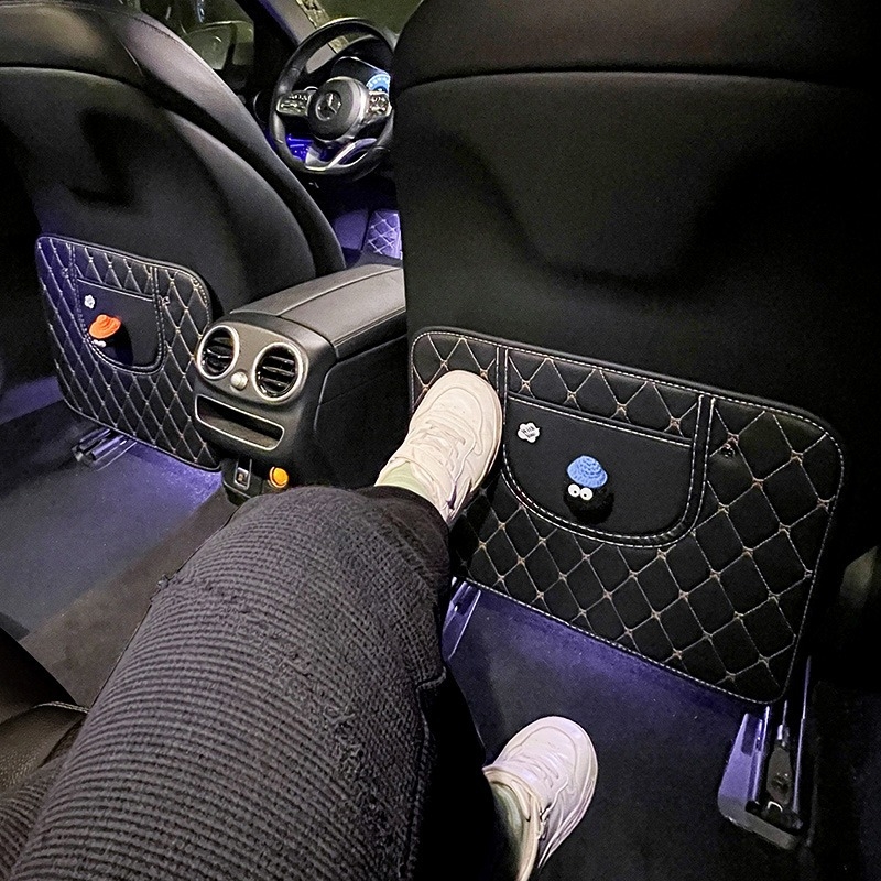 Protecție pentru bancheta din spate a mașinii – protecție împotriva murdăriei, anti-kick, pentru copii, din plastic, brand Flower rainy night