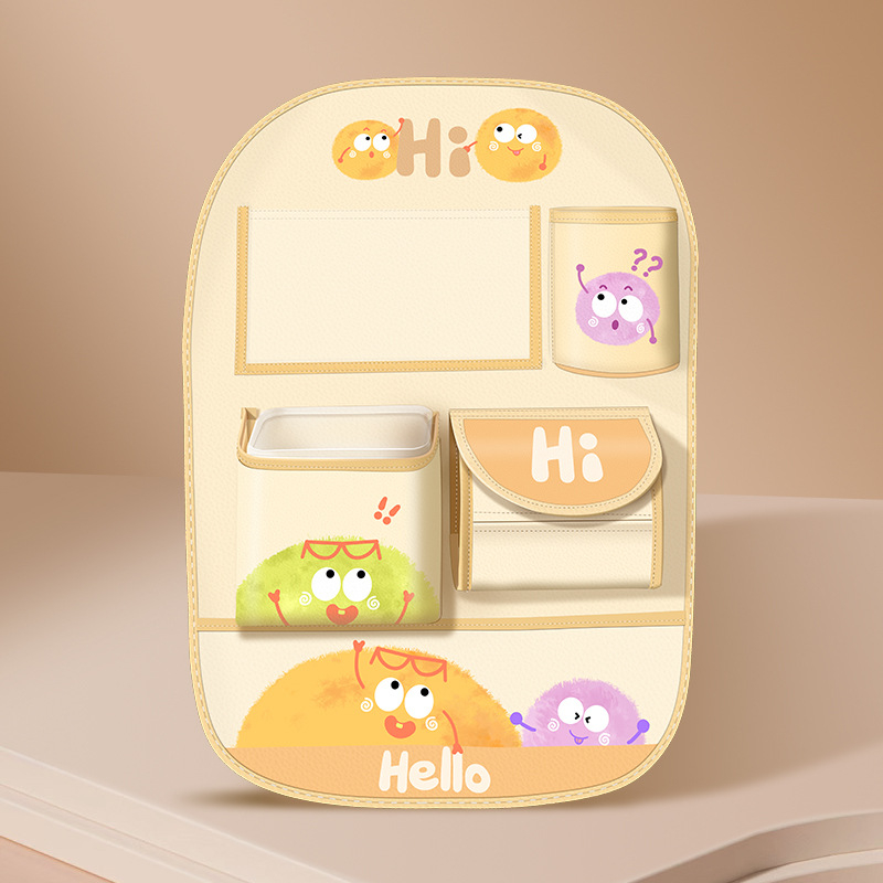 Autóülés hátsó részéhez tartozó tároló táska, bőr, vízálló, akasztó kivitel, univerzális