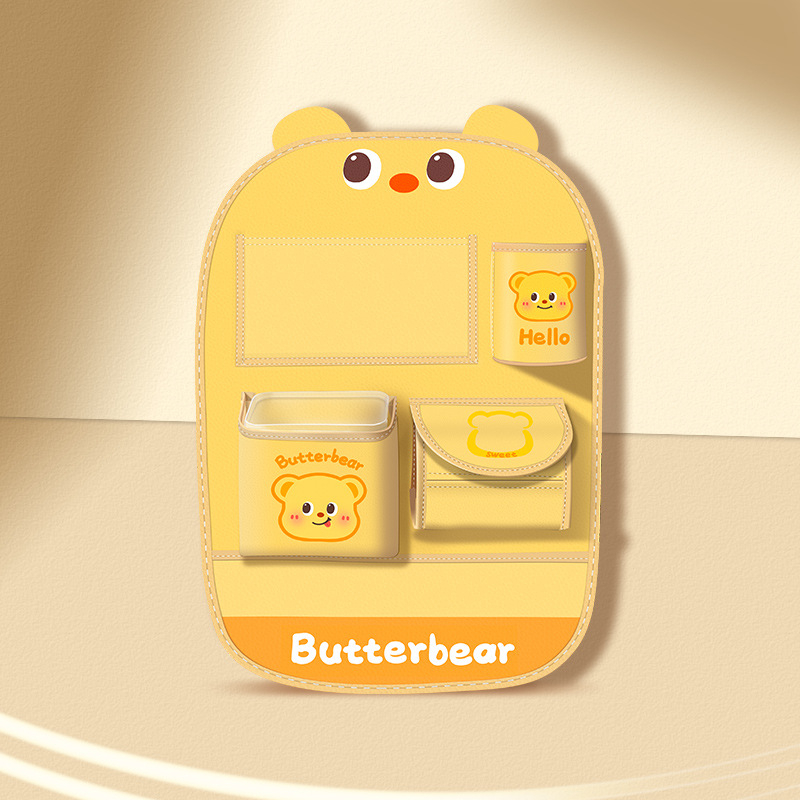 Autóülés hátsó részéhez tartozó tároló táska, bőr, vízálló, akasztó kivitel, univerzális