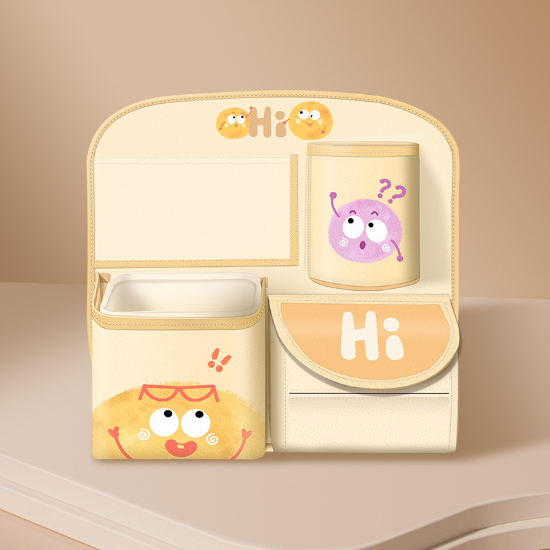 Autóülés hátsó részéhez tartozó tároló táska, bőr, vízálló, akasztó kivitel, univerzális