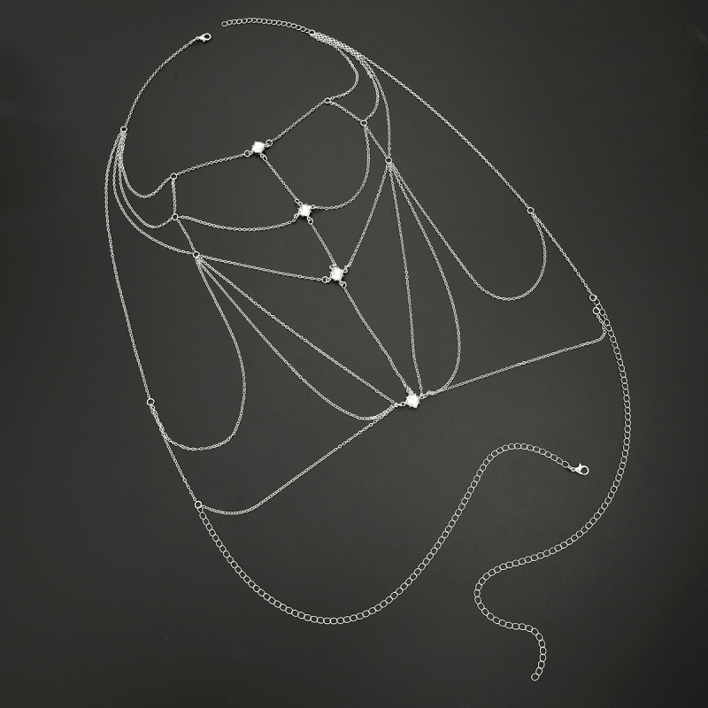 Perlena tijelo lanac s klavikularnim lancem, modni luksuzni nakit, ljeto 2025