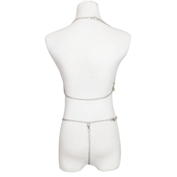 Женски синџир за тяло от сплав с геометрична форма, електроплакиране, дизайн с три точки