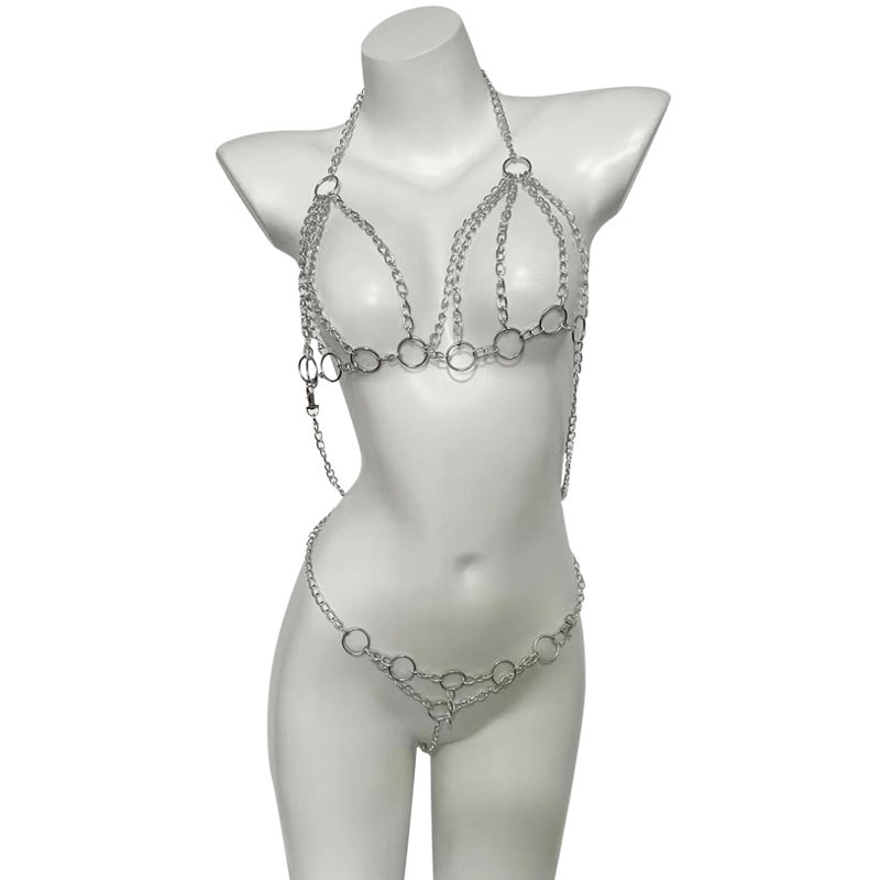 Женски синџир за тяло от сплав с геометрична форма, електроплакиране, дизайн с три точки