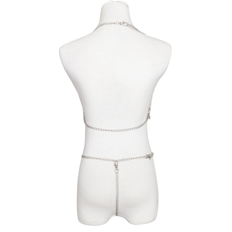 Женски синџир за тяло от сплав с геометрична форма, електроплакиране, дизайн с три точки