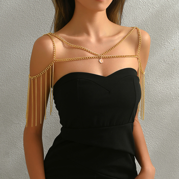 Válllánc tollas díszítéssel, többszintű luxus kiegészítő a tengerparti bulira, 2025 tavasz