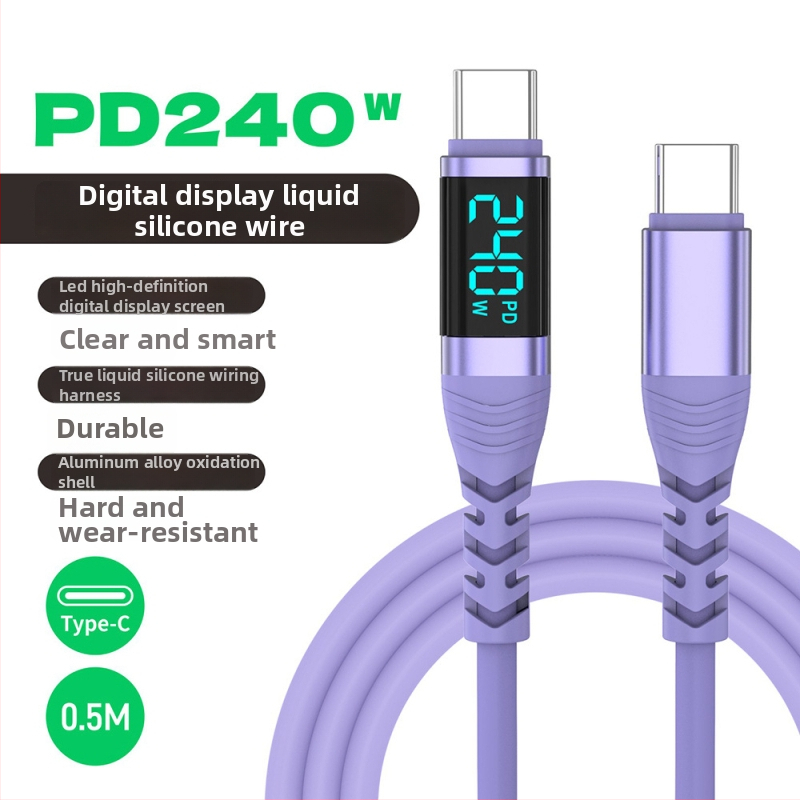 Yichen 240W Type-C gyorstöltés adatkábel, hossz 1–2 m, 48V5A, 480 Mbps