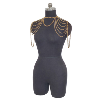 Lanț de corp metalic cu halter, lanț de umăr și ciucuri — HK0024, Primăvara 2025