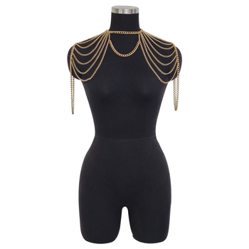 Lanț de corp metalic cu halter, lanț de umăr și ciucuri — HK0024, Primăvara 2025