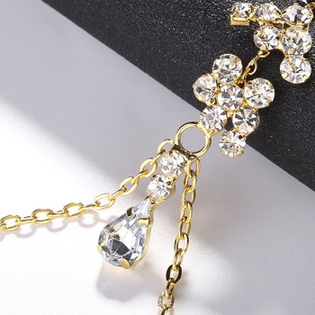 Верига за тяло – капковиден модел, кристали от сплав, вградени изкуствени камъни, женски стил