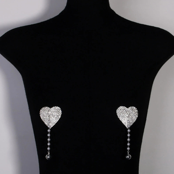 Lanț de corp cu formă de inimă, cristale, pietre încrustate cu platină, electroplacare