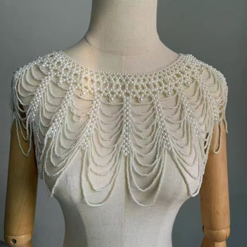 Lanț pentru corp cu perle și mărgele cu ciucuri pentru rochie de mireasă sau cheongsam – accesoriu feminin, lansare vară 2025