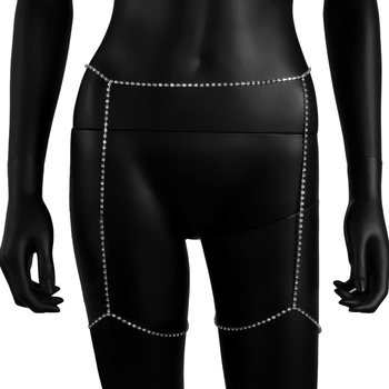 Lanț de talie cu cristale multiple pentru femei – lanț pentru corp și pentru picior, accesoriu pentru bikini