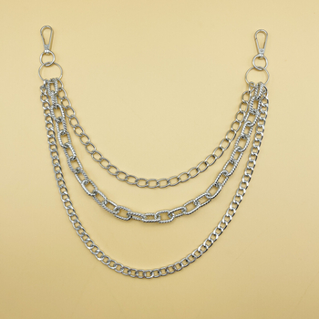 Lanț talie, stil punk cu mai multe straturi, design universal, metal, cercuri duble, personalizabil după desene și probe