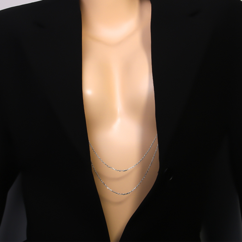 Lanac za tijelo s perlama i kristalnim resicama