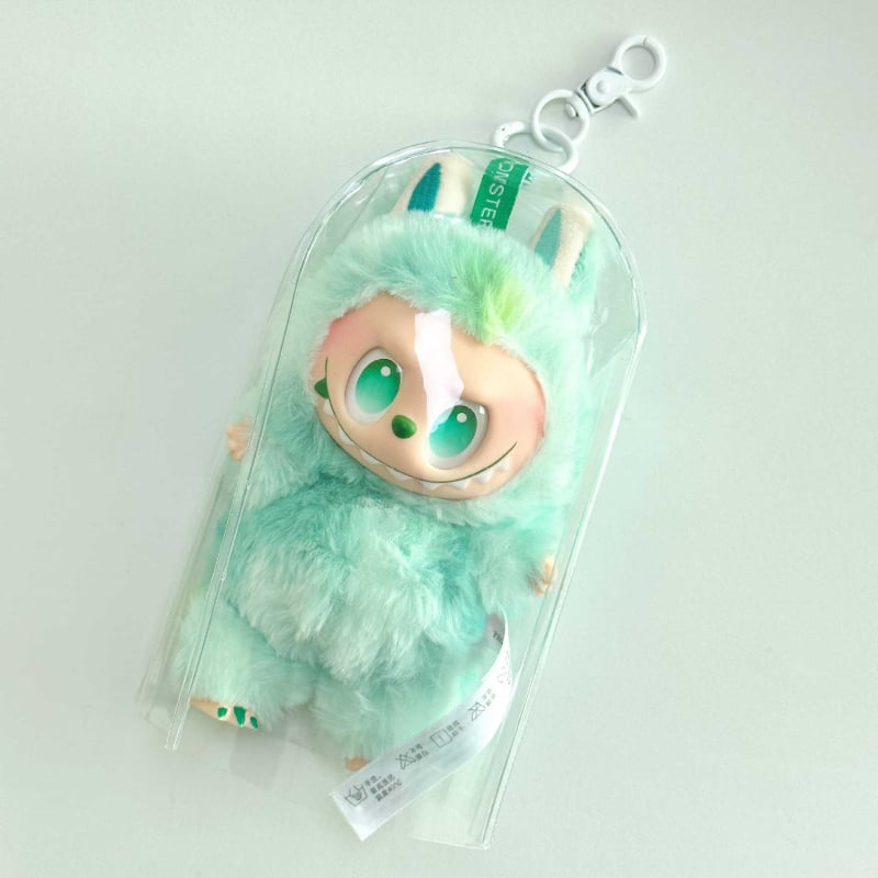 Geantă de depozitare suspendată – formă cub, husă PVC protecție la praf pentru păpușă pluș și pandantiv