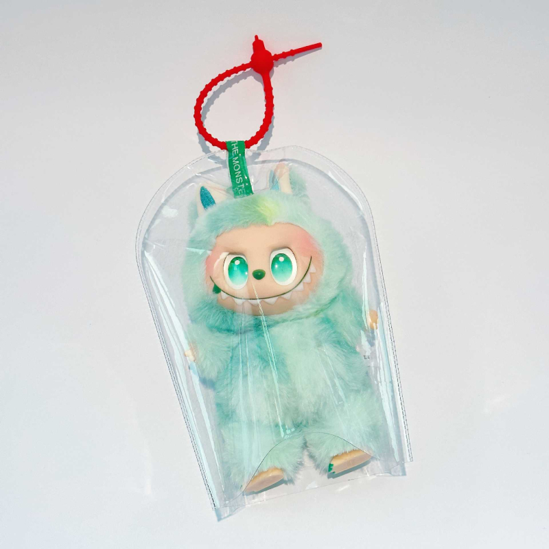 Geantă de depozitare suspendată – formă cub, husă PVC protecție la praf pentru păpușă pluș și pandantiv