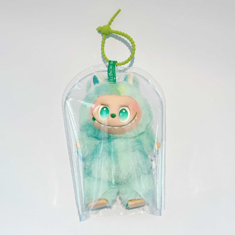 Geantă de depozitare suspendată – formă cub, husă PVC protecție la praf pentru păpușă pluș și pandantiv