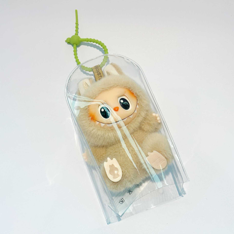 Geantă de depozitare suspendată – formă cub, husă PVC protecție la praf pentru păpușă pluș și pandantiv