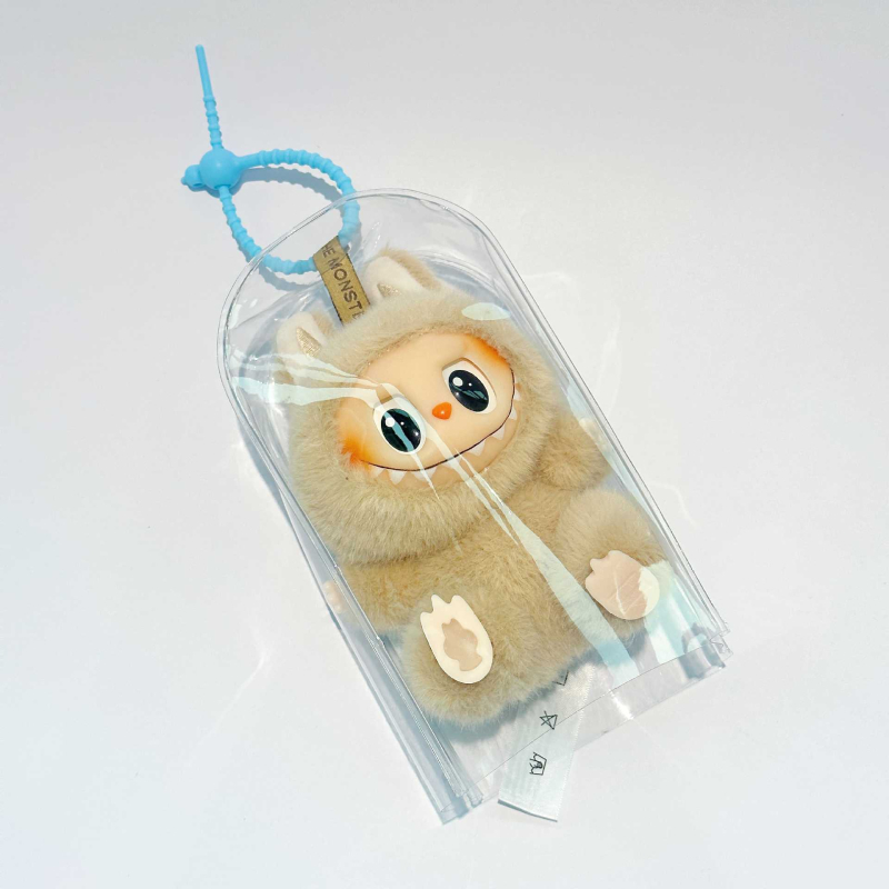 Geantă de depozitare suspendată – formă cub, husă PVC protecție la praf pentru păpușă pluș și pandantiv