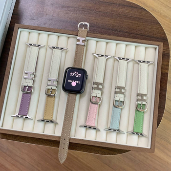 Brățară din piele naturală pentru Apple Watch S10987, cu cataramă cu pin, 30 g, compatibilă cu Apple Watch și alte modele