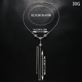 Lanț de corp tip thong cu cristale și design cu floare din diamant – accesoriu sexy pentru femei