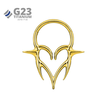 Orrgyűrű titánium ötvözetből, szív alakú – uniszex, fényes felület, modell M2514