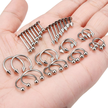 Set unisex de piercing pentru nas, geometric U, din oțel inoxidabil 304, electroplăcat