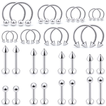 Set unisex de piercing pentru nas, geometric U, din oțel inoxidabil 304, electroplăcat