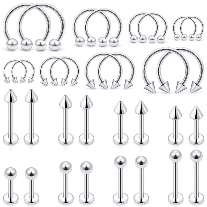Set unisex de piercing pentru nas, geometric U, din oțel inoxidabil 304, electroplăcat