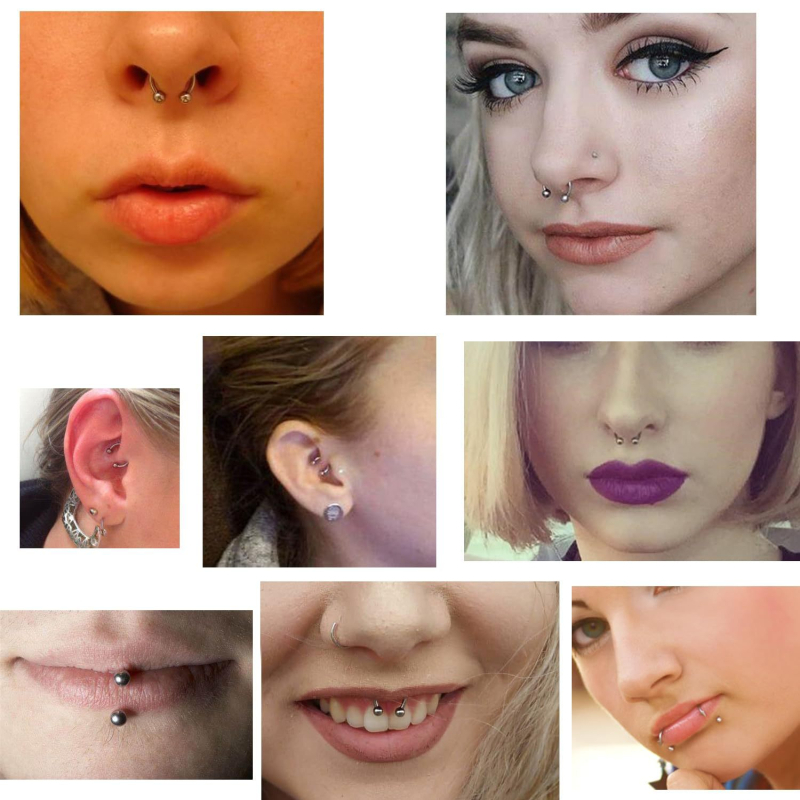 Set unisex de piercing pentru nas, geometric U, din oțel inoxidabil 304, electroplăcat